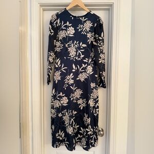 Vince Camuto Navy Floral Long Sleeve Dress